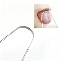 Grattoir à langue en acier inoxydable en forme de U à double denture et brosse nettoyante pour l'halitose, outil de nettoyage buccal pour adultes