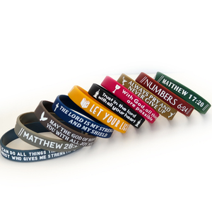 Biblia religiosa Citas inspiradoras Pulsera Diseño personalizado logo Festival Regalos Pulsera de silicona personalizada - Product Image 2