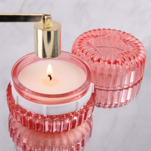 Scented <b>Candle</b> Glass Jar 100Ml Pink Round Shape Home Decoration Valentine'S Day <b>Gift</b> - Product Image 4