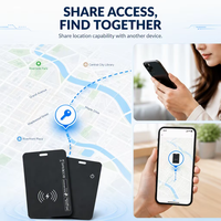 Traceur de localisation de type carte de crédit en plastique certifié MFi avec recharge sans fil et suivi en temps réel, mini localisateur de cartes Air Tag pour iOS