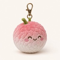 Porte-clés en peluche Lychee AI mignon, breloque de sac, pendentif en peluche doux anti-stress, adorable jouet fruit pour la décoration de sac
