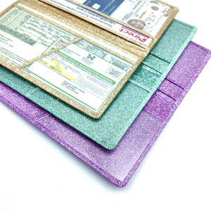 Organisateur de porte-<span class=keywords><strong>carte</strong></span> d'immatriculation et d'assurance de voiture à fermeture magnétique scintillante Bling pour document de véhicule, <span class=keywords><strong>carte</strong></span> d'identité, permis de conduire - Product Image 6