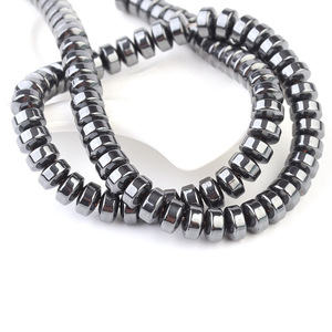 Hạt đá <span class=keywords><strong>Hematite</strong></span> đen tự nhiên hình bánh xe, nhiều kích cỡ, độ dày khác nhau, dạng đĩa dẹt, hạt rời làm vòng tay trang sức - Product Image 2