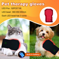Gant de luminothérapie LED pour animaux de compagnie, 52 LED, 660 nm, 850 nm, rechargeable, appareil de bien-être pour chiens et chats