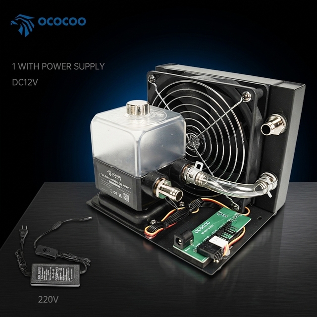OCOCOO High Performance External Water Cooling Kit Portable Hydro Radiator for PC Gaming Laser Beauty Industrial Liquid Cooling