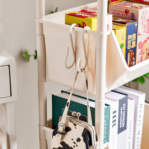 Chariot de rangement simple pour la maison, 4 niveaux, organisateur de bureau mobile, type rectangulaire sur pied, nettoyage facile, multi-usage, rotatif - Product Image 2