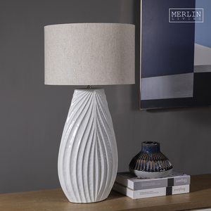 Merlin moderno Living Water Drop Ripple lampada da tavolo <span class=keywords><strong>bianco</strong></span> <span class=keywords><strong>noce</strong></span> ceramica decorazione per la decorazione della casa luce accattivante - Product Image 3