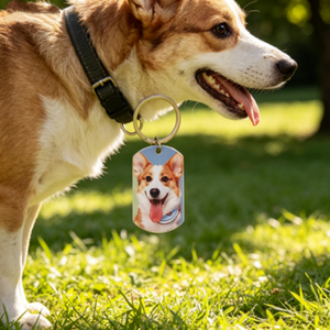 Personalisiertes Sublimations-Haustier-ID-Tag mit Fotodruck, Metall-Hundemarke mit Schlitzring gegen Verlust, für Hundehalsbänder - Product Image 1