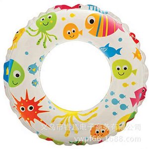 <b>Inflatable</b> Swim Ring For Children 51cm Diameter Printed Sea Creatures Pattern Swimming Pool <b>Float</b> - Product Image 2