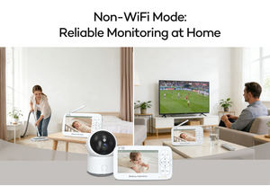 Babyphone intelligent AI avec caméra, détection de pleurs, vision nocturne 2K, détection de mouvement PIR, WiFi 2.4GHZ, audio bidirectionnel, rechargeable, TUYA 5 pouces - Product Image 6