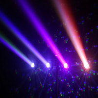 Equipo Profesional para Discotecas, Luz LED de 4 Haces y 4 Efectos Wash Ball de 12W RGBW, Control DMX512/Activación por Sonido, Clasificación IP33, 2 Ángulos de Haz