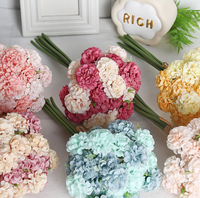 27 Tangkai Bunga Hydrangea Sutra Buatan untuk Dekorasi Meja Pengantin, Dekorasi Pernikahan Modern