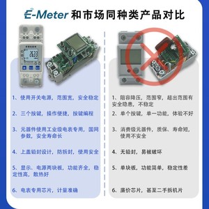 Single Phase Electricity Meter 220V LCD Display DIN Rail For Home School Commercial Use - Product Image 4