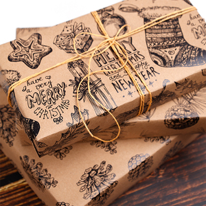 2025 <b>Christmas</b> Wrapping Paper 43 *1000 cm Kraft Paper Double Side Printing Gift Wrapping Paper Packaging - Product Image 6