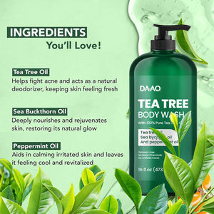 Gel de Baño de Árbol de Té con Aceite de Menta y Espino Amarillo para Afecciones de las Uñas, Olor Corporal y Picazón - Product Image 2