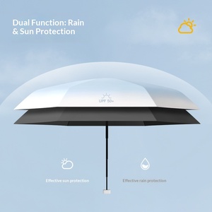Ultra Light Mini Flat 60% Sunshade Umbrella Black Rubber <b>Sunscreen</b> Portable Pocket Wholesale Sunny Advertising Spot - Product Image 3