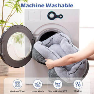 Personalizado para Amazon Four Seasons patrón sólido Rectangular Casa de perro lavable a máquina suave dormir mascota nido antideslizante cama para perro - Product Image 4