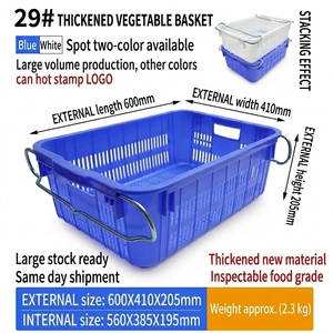 Panier de cueillette et de stockage robuste en treillis plastique antirouille, empilable, pour l'agriculture et la récolte de fruits, Shandong Inorder - Product Image 3