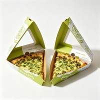 Boîte à pizza en gros avec fenêtre, emballage alimentaire en papier, boîte à snacks, boîte d'emballage personnalisée pour tranches de pizza