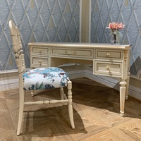 Chaise de loisirs à la maison classique sans bras de chaise antique sculptée en bois massif français FS-117