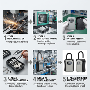 YH2091 Cassetta di Sicurezza per Chiavi con Lucchetto Antifurto a Combinazione e Sblocco con <span class=keywords><strong>Password</strong></span> per Uso Domestico o Esterno - Product Image 6