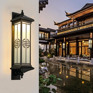 Lampe murale extérieure de style chinois traditionnel super lumineuse, LED en fer, étanche, blanc chaud 3500K, garantie 10 ans, dimmable pour - Product Image 1