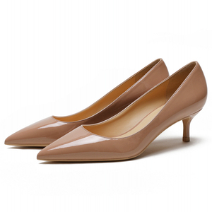 חדש אביב סתיו קלאסי נשים אמיתי פטנט עור משרד משאבות דקות עקבים גבוהים אדום עירום רסיס עבודת חתונה גברת - Product Image 2