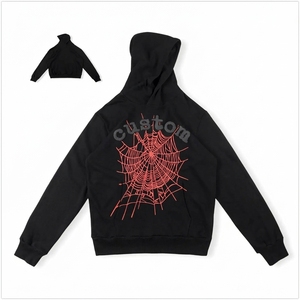 Sweat à capuche en coton surdimensionné 450GSM, imprimé graphique en relief, streetwear unisexe, marque privée - Product Image 3