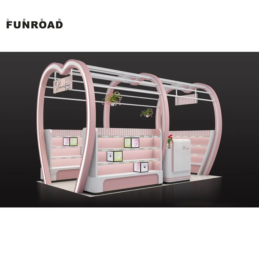 Funroad ตู้โชว์เครื่องสำอางตู้โชว์ห้างสรรพสินค้าตู้โชว์เครื่องสำอางป็อปอัพเครื่องสำอางไม้ติดผนัง