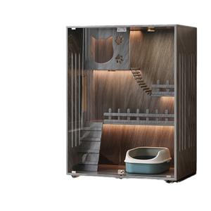 Super grande lusso quattro stagioni casa del gatto Multi-piano in legno Villa al coperto universale Pet <span class=keywords><strong>House</strong></span> con lo spazio libero modello solido - Product Image 1