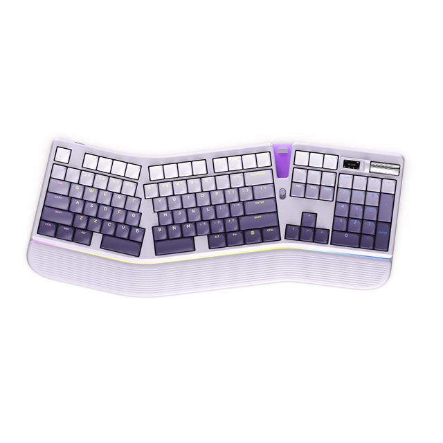 Computer Accessories Full-size RGB Ergonomic Gaming Wireless Mechanical Keyboard with LED Display, Custom Three-mode Connection
