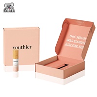 Coffret de maquillage en carton rose avec Logo personnalisé, boîte d'emballage pliable en carton ondulé pour les soins de la peau, les parfums, les cosmétiques