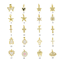 Pendentifs en forme de cœur en nacre naturelle avec sertissage en plaqué or et zircone cubique pour collier de femme en DIY