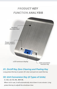 कस्टम डिजिटल रसोई स्केल 5 किलो क्षमता वाली स्मार्ट सिल्वर बैटरी संचालित एब्स और स्टेनलेस स्टील घरेलू ग्राम पैमाने - Product Image 5