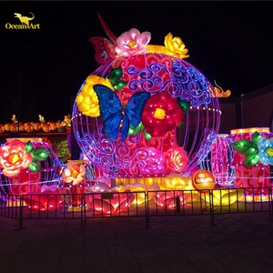 Faroles de Seda Impermeables con Temática de Luces para Exteriores para la Exhibición del Festival Diwali y el Día de Acción de Gracias con Luces LED y Funcionamiento con Batería - Product Image 3