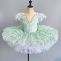 2025 robe de danse de Ballet pour enfants manches courtes Tutu dentelle Costume Ballet Performance porter pour enfants rivaliser jupe costume