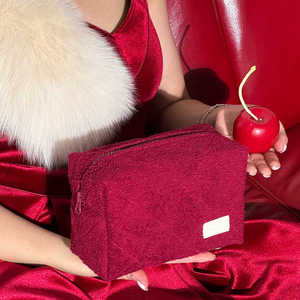 Sac de rangement pour cosmétiques, maquillage, soins de la peau, voyage, en <span class=keywords><strong>tissu</strong></span> éponge <span class=keywords><strong>doux</strong></span>, avec fermeture éclair, design personnalisé, taille personnalisée - Product Image 6