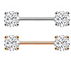 Anneau de mamelon droit en diamant, perle personnalisée en or 14K, 6mm - Product Image 1
