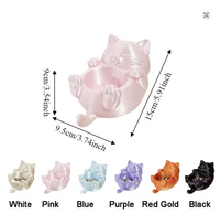 Boîte de rangement en plastique Chat porte-bonheur, support à bibelots décoratif mignon imprimé en 3D, organisateur de bureau stable, décoration d'intérieur