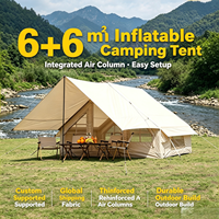 Tente de camping gonflable portable en tissu Oxford durable et imperméable, installation rapide, 3-4 personnes, résistante aux UV, quatre saisons, une chambre