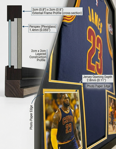 <span class=keywords><strong>Cadre</strong></span> en bois S&L de luxe fait main, écologique, avec protection UV, et passe-partout double sans acide pour uniformes de basketball, baseball, football - Product Image 2