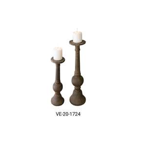 Portavelas de gran tamaño de madera de mango macizo para decoración de Navidad y boda, pilar de vela de madera - Product Image 2