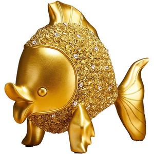 ของตกแต่งเรซิ่นรูปปลาทองคู่ สไตล์คลาสสิก ของตกแต่งบ้าน ของขวัญสำหรับคนย้ายบ้าน ของตกแต่งตั้งโชว์ - Product Image 5