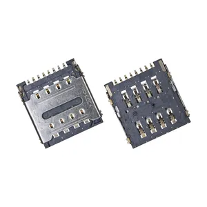 Suporte de cartão SIM banhado a ouro 1.5H tipo FLIP 1*8P conector eletrônico do cartão MICRO SIM