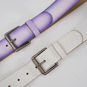 Colores personalizados disponibles Cinturón de diseño de efecto craquelado Cinturón de cuero personalizado único para hombres - Product Image 3