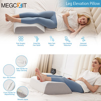 Premium mousse à mémoire de forme genou Wedge oreiller jambe ascenseur aide au sommeil jambe oreiller coussin de chevet taie d'oreiller amovible