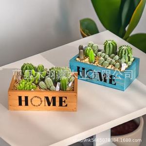 Retro Wooden <b>Succulent</b> Flower <b>Pot</b> Rectangular Box Solid Wood Bonsai Planter Home Indoor Use - Product Image 1