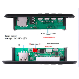 12V MP3 WMA Board giải mã USB AUX TF FM Đài phát thanh cho <span class=keywords><strong>bluetooth</strong></span> 5.0 không dây lossless âm nhạc Máy nghe nhạc mô-đun điều khiển từ xa FLAC WAV - Product Image 4