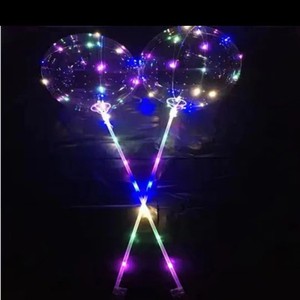 Ballons LED Bobo lumineux à main, ballons transparents à bulles lumineuses, 3 niveaux de clignotement, poignées lumineuses, guirlande lumineuse pour Ramadan, remise des diplômes - Product Image 2