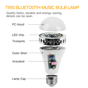 Thông minh RGB <span class=keywords><strong>Led</strong></span> âm nhạc bóng đèn âm thanh BT TWS Loa Đèn màu có thể thay đổi không dây điều khiển từ xa Dimmable <span class=keywords><strong>LED</strong></span> ánh sáng bóng đèn - Product Image 6